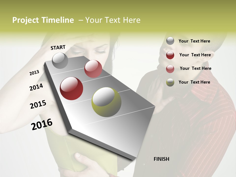 Young Couple Conflict On Isolated Background PowerPoint Template