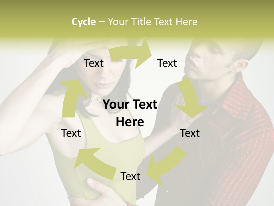 Young Couple Conflict On Isolated Background PowerPoint Template