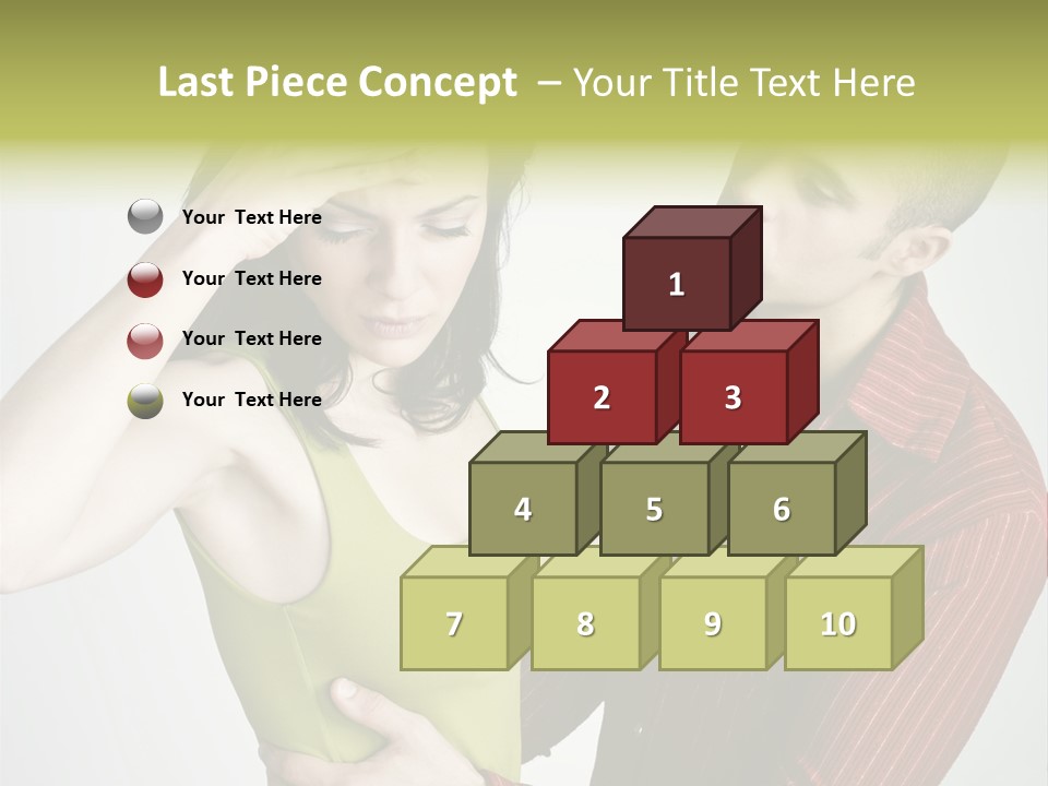 Young Couple Conflict On Isolated Background PowerPoint Template