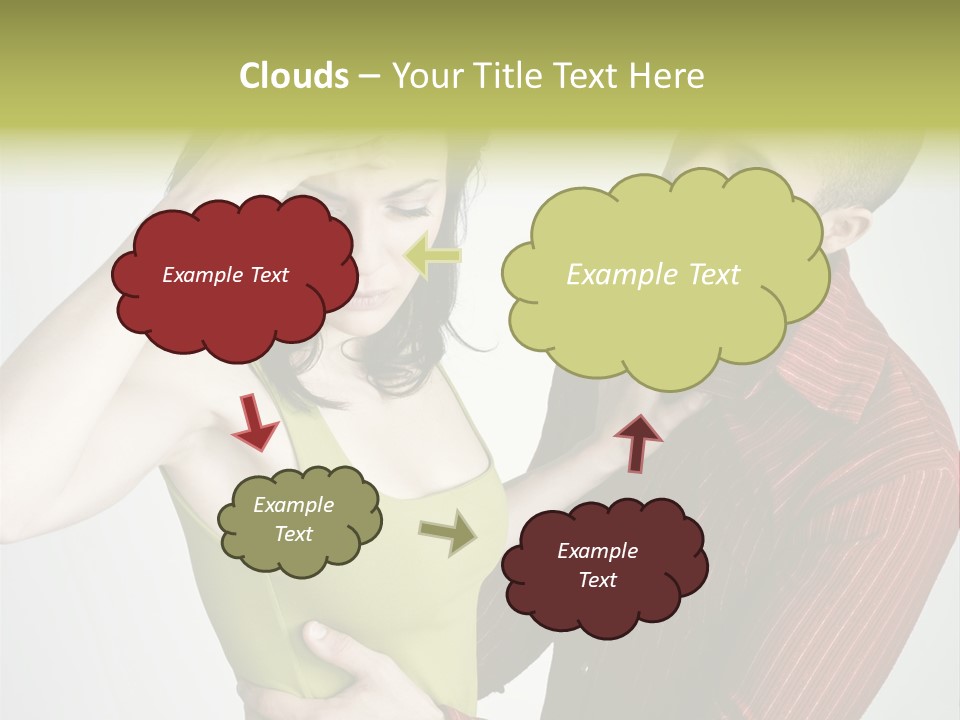 Young Couple Conflict On Isolated Background PowerPoint Template