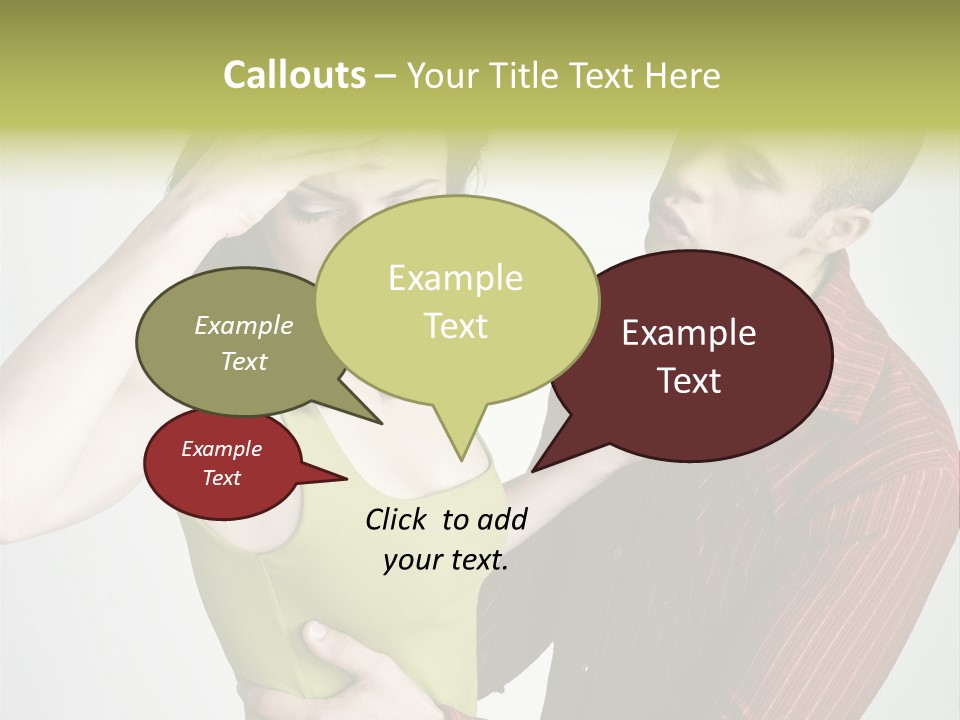 Young Couple Conflict On Isolated Background PowerPoint Template