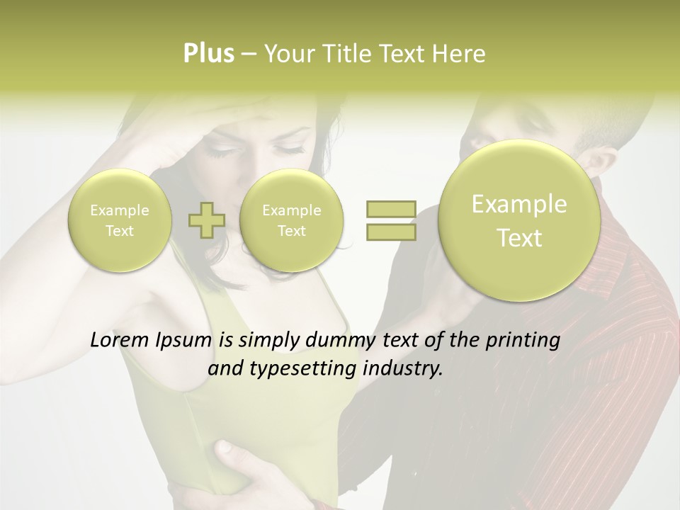 Young Couple Conflict On Isolated Background PowerPoint Template
