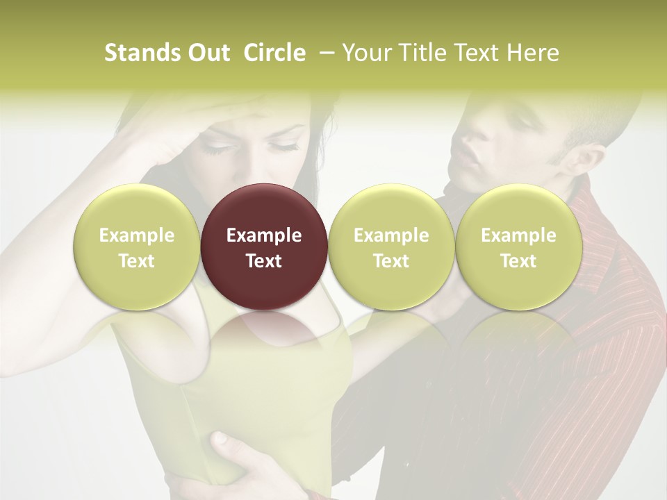 Young Couple Conflict On Isolated Background PowerPoint Template