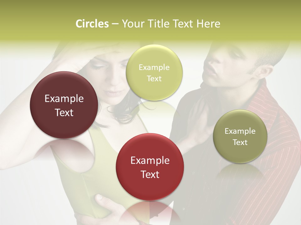 Young Couple Conflict On Isolated Background PowerPoint Template