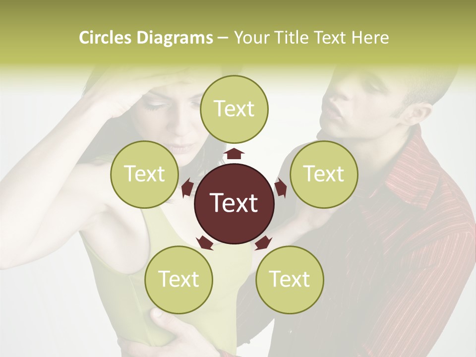 Young Couple Conflict On Isolated Background PowerPoint Template