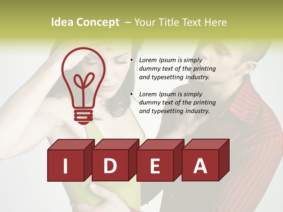 Young Couple Conflict On Isolated Background PowerPoint Template