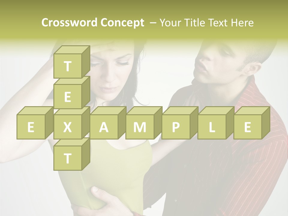 Young Couple Conflict On Isolated Background PowerPoint Template