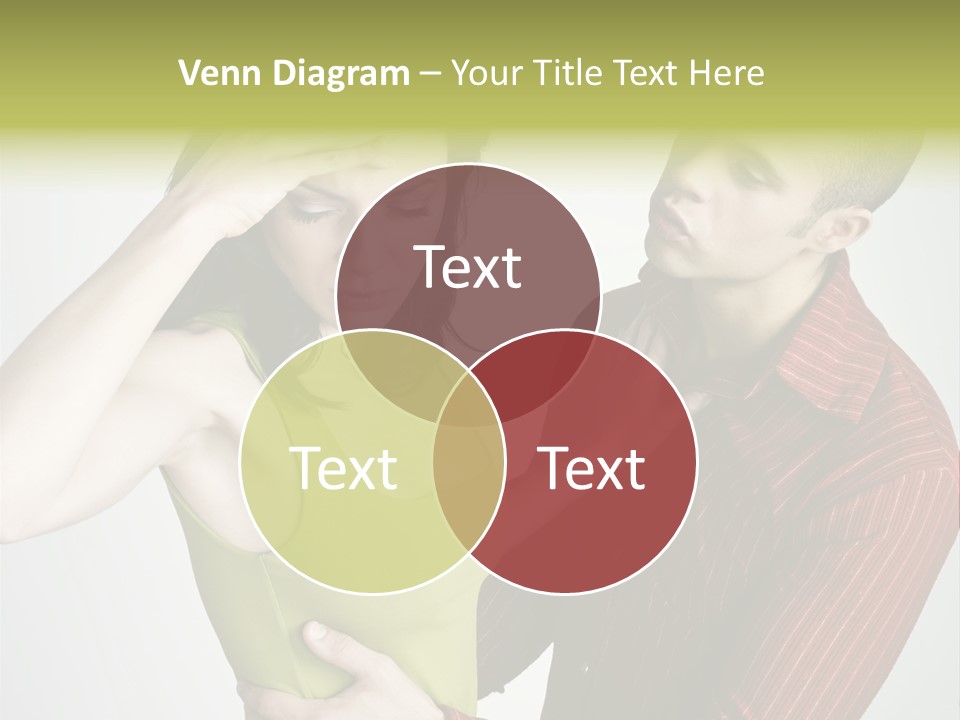 Young Couple Conflict On Isolated Background PowerPoint Template