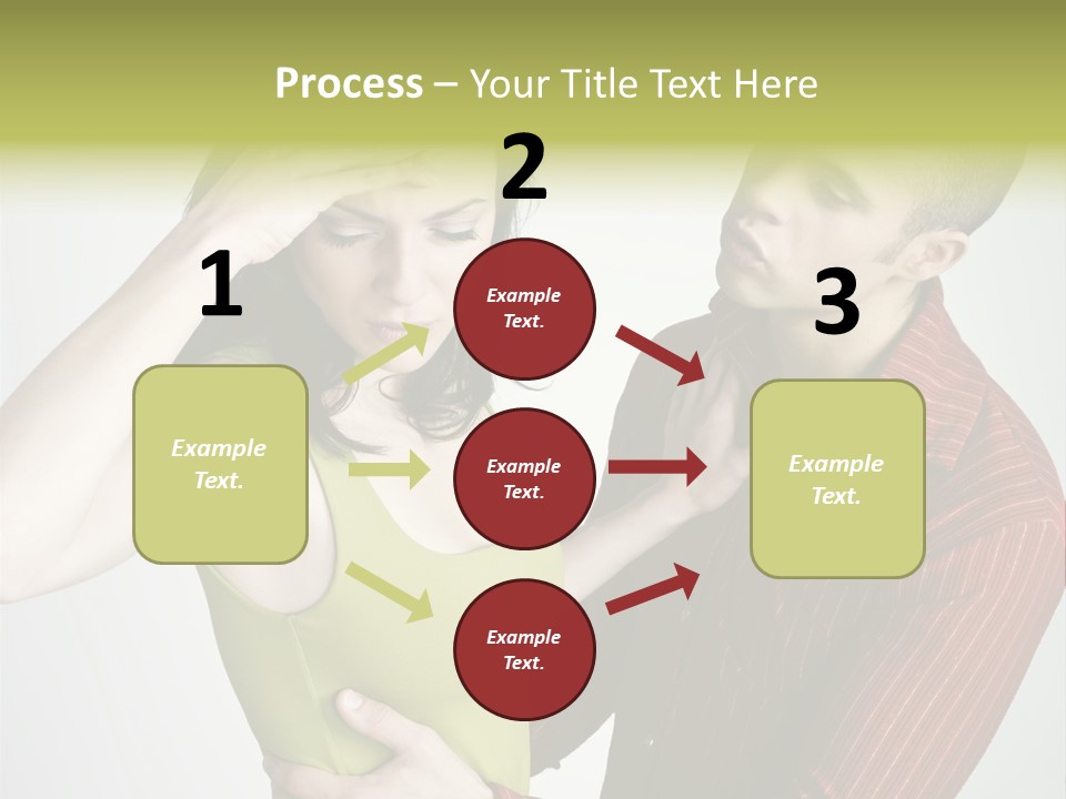 Young Couple Conflict On Isolated Background PowerPoint Template