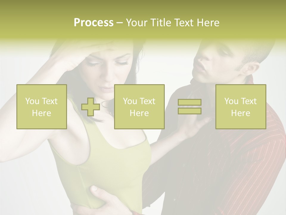 Young Couple Conflict On Isolated Background PowerPoint Template