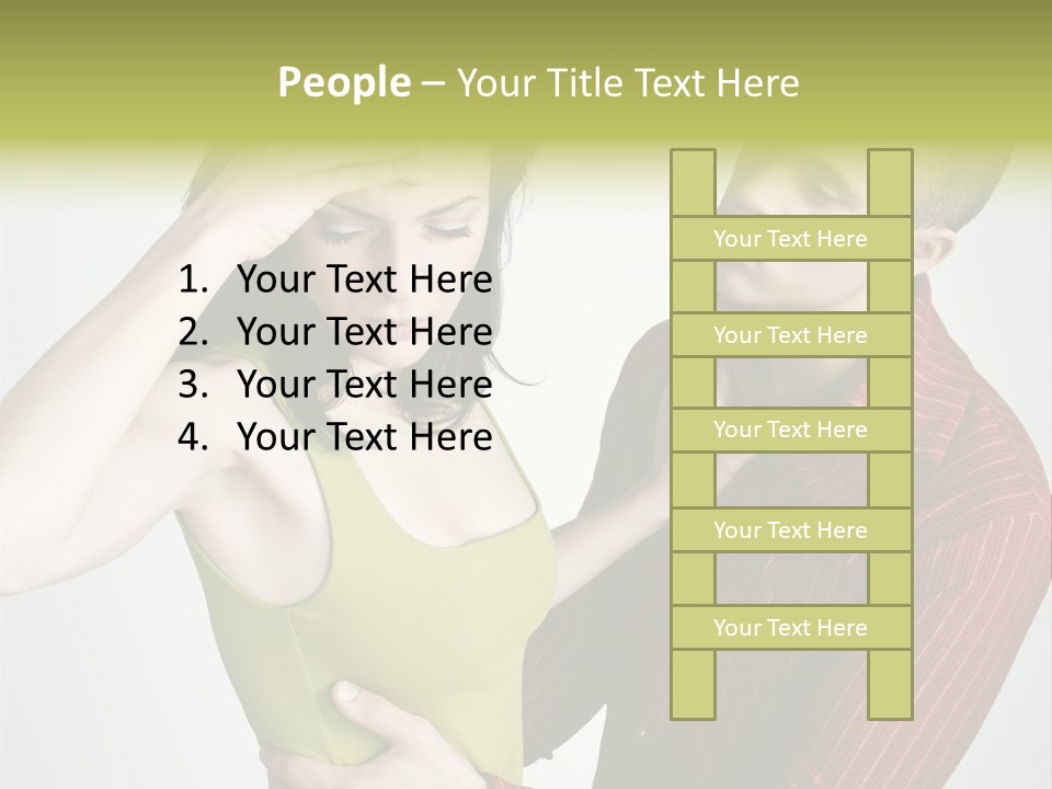 Young Couple Conflict On Isolated Background PowerPoint Template