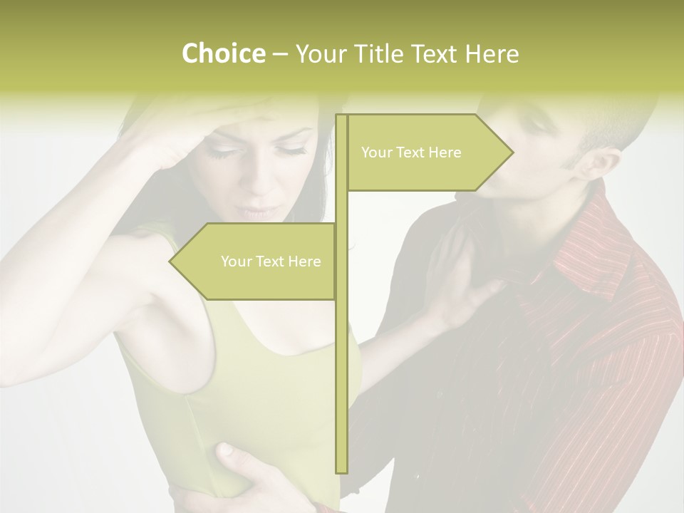 Young Couple Conflict On Isolated Background PowerPoint Template