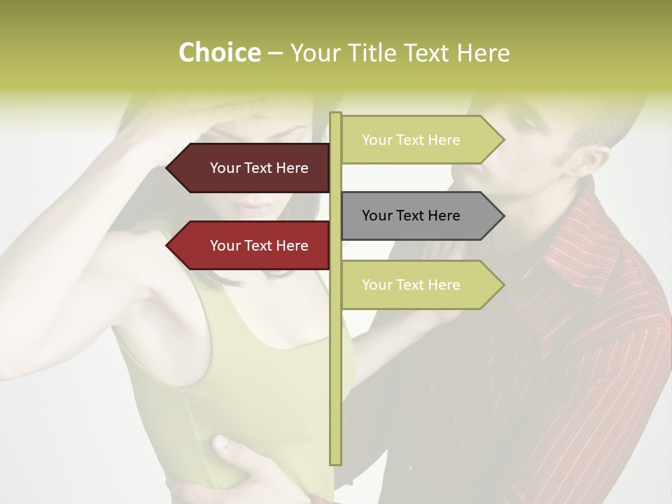 Young Couple Conflict On Isolated Background PowerPoint Template