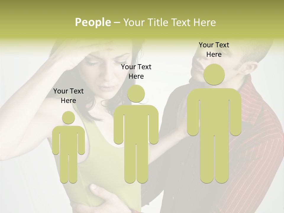 Young Couple Conflict On Isolated Background PowerPoint Template