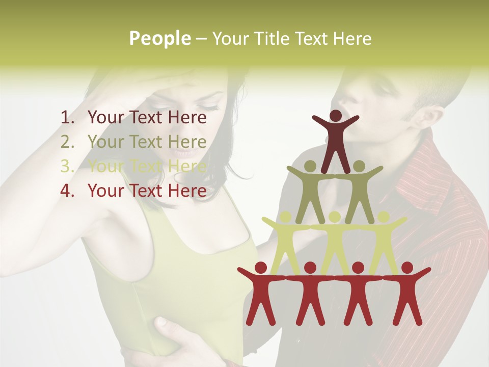 Young Couple Conflict On Isolated Background PowerPoint Template