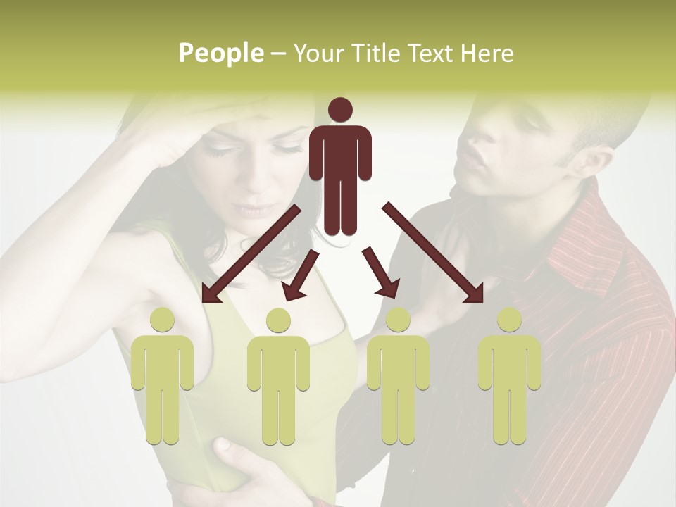 Young Couple Conflict On Isolated Background PowerPoint Template