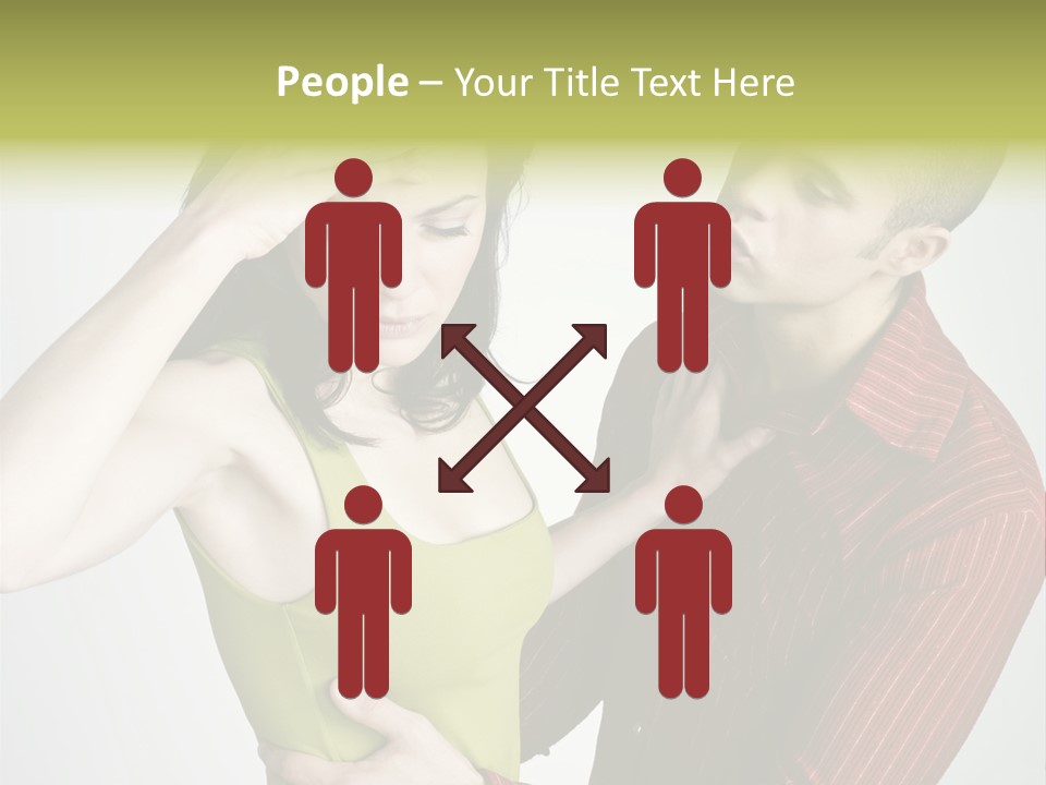 Young Couple Conflict On Isolated Background PowerPoint Template