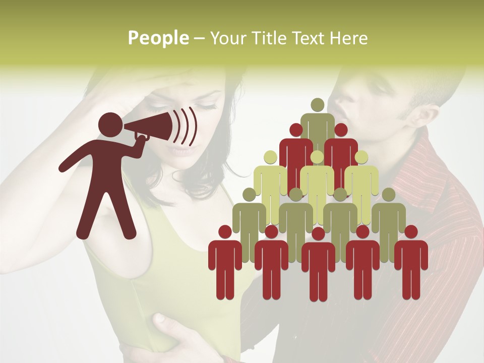 Young Couple Conflict On Isolated Background PowerPoint Template