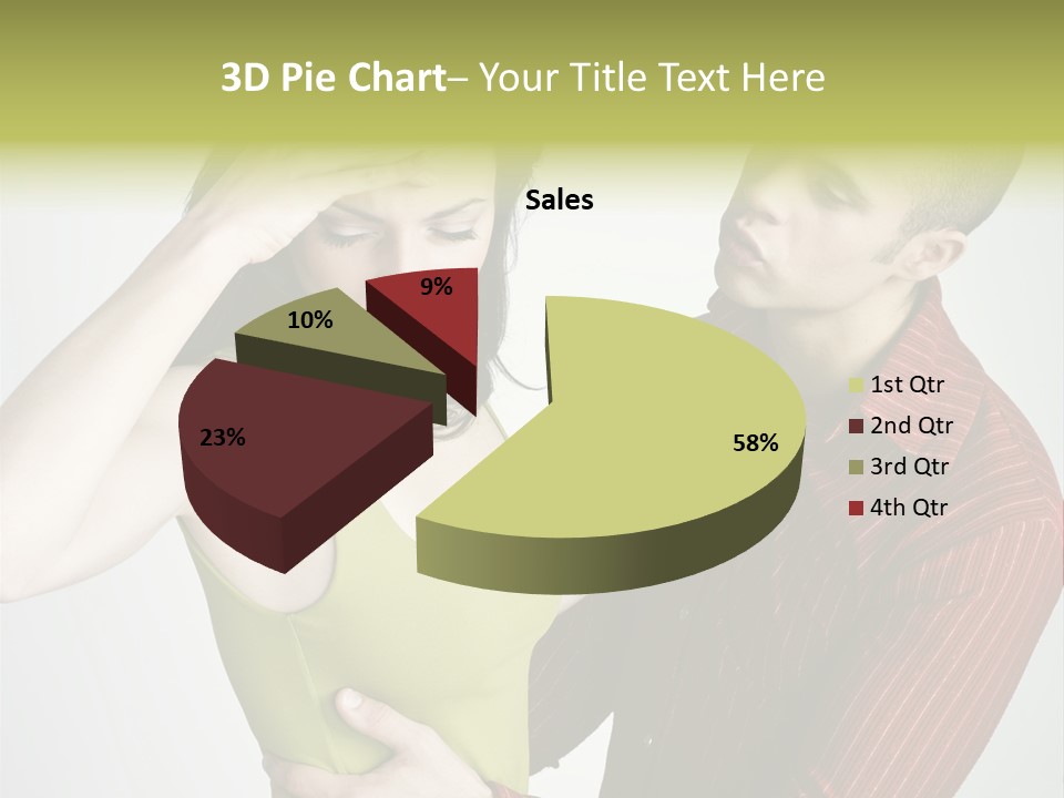 Young Couple Conflict On Isolated Background PowerPoint Template