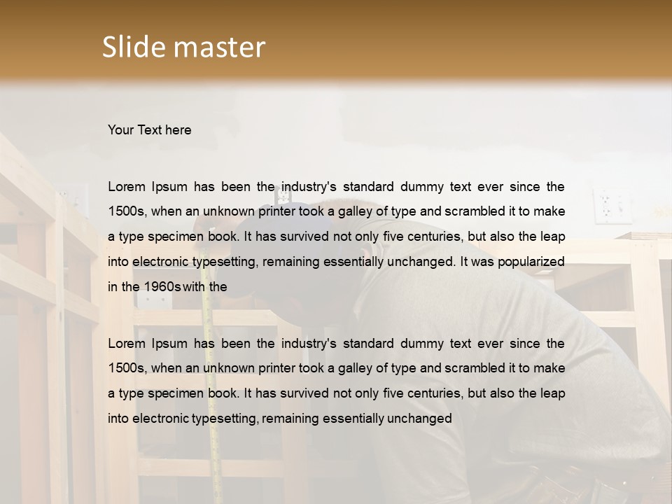 Finish Carpenter Working On Custom Home Cabinets In Home Kitchen PowerPoint Template