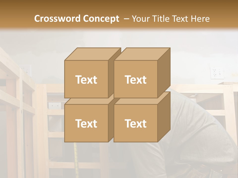 Finish Carpenter Working On Custom Home Cabinets In Home Kitchen PowerPoint Template