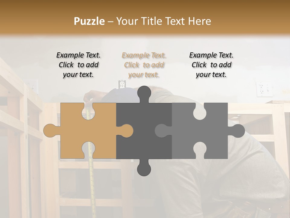 Finish Carpenter Working On Custom Home Cabinets In Home Kitchen PowerPoint Template