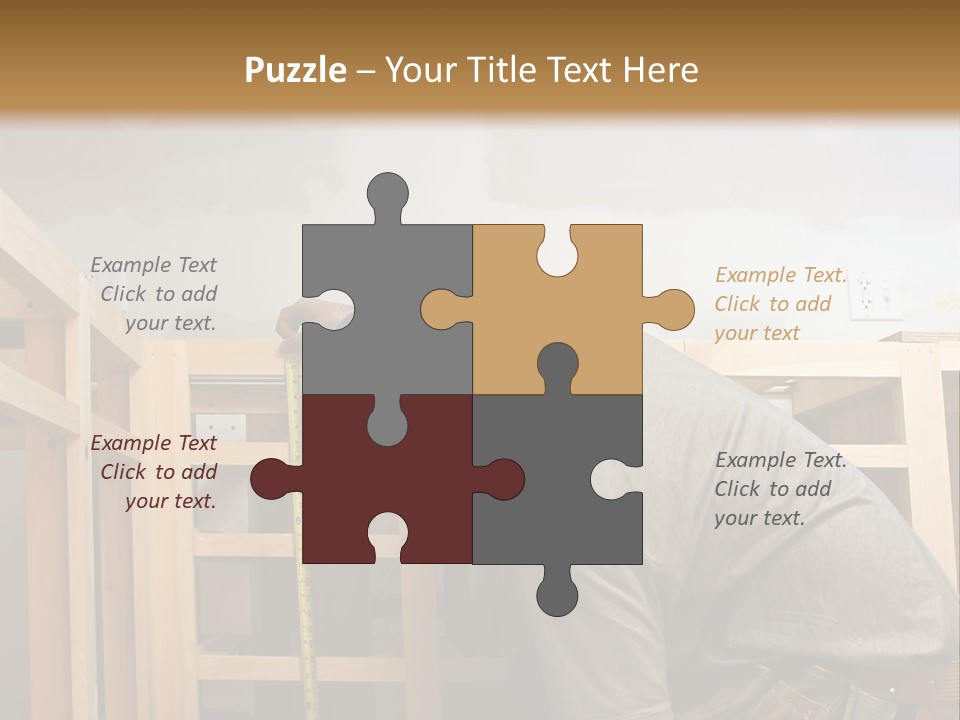 Finish Carpenter Working On Custom Home Cabinets In Home Kitchen PowerPoint Template