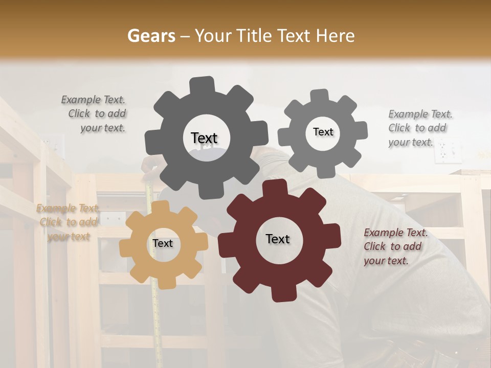 Finish Carpenter Working On Custom Home Cabinets In Home Kitchen PowerPoint Template