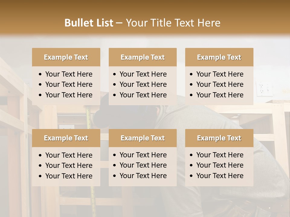 Finish Carpenter Working On Custom Home Cabinets In Home Kitchen PowerPoint Template