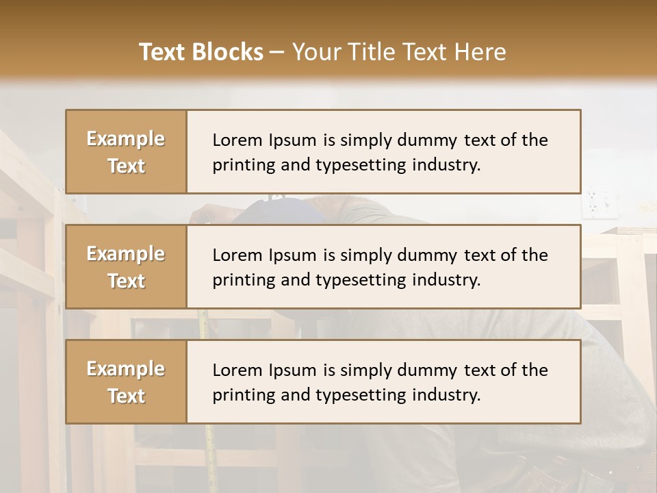 Finish Carpenter Working On Custom Home Cabinets In Home Kitchen PowerPoint Template