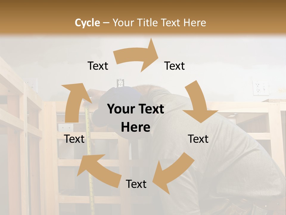 Finish Carpenter Working On Custom Home Cabinets In Home Kitchen PowerPoint Template