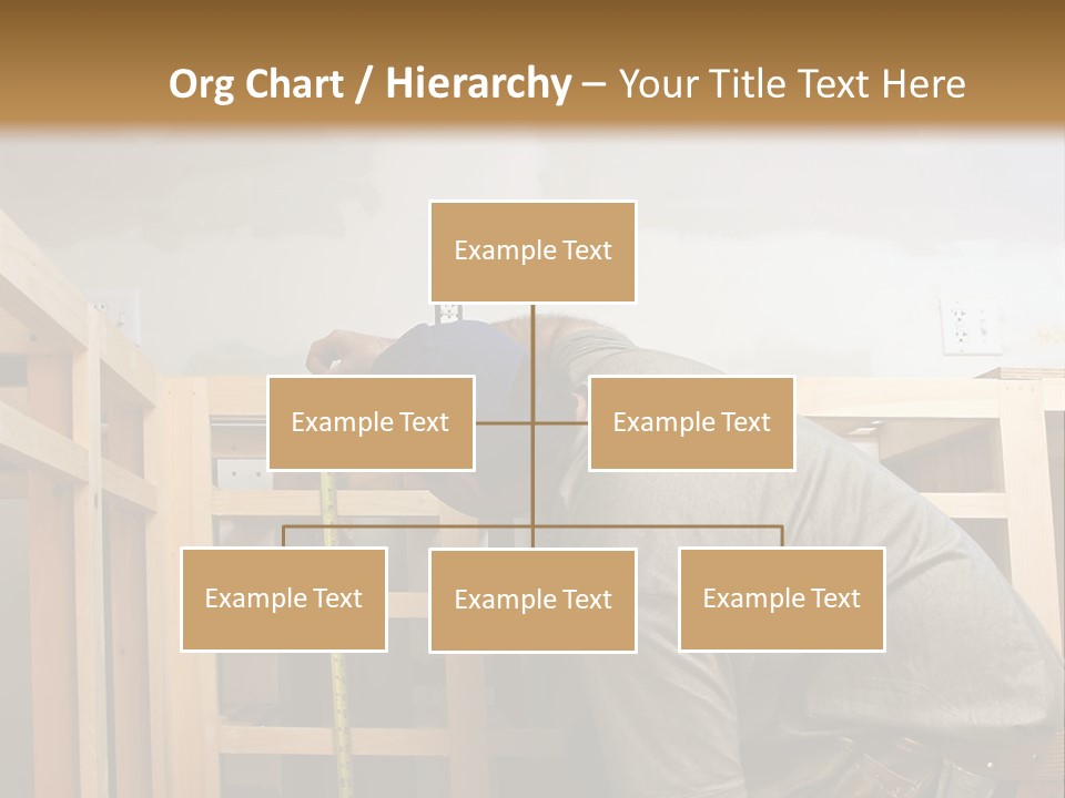 Finish Carpenter Working On Custom Home Cabinets In Home Kitchen PowerPoint Template
