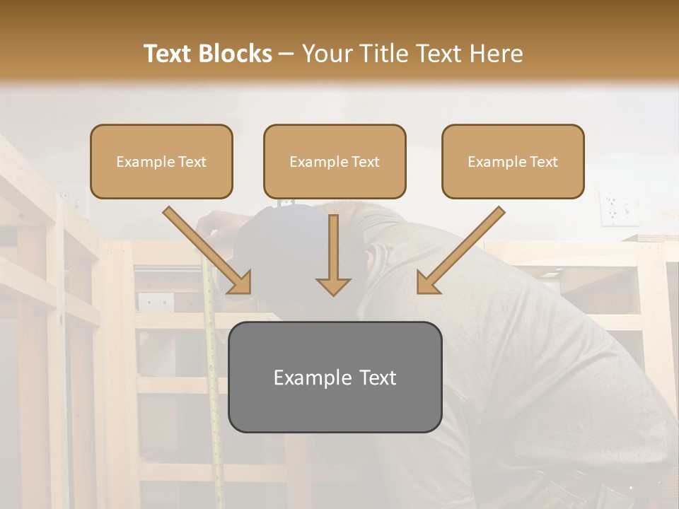 Finish Carpenter Working On Custom Home Cabinets In Home Kitchen PowerPoint Template