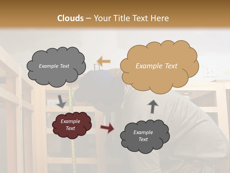 Finish Carpenter Working On Custom Home Cabinets In Home Kitchen PowerPoint Template