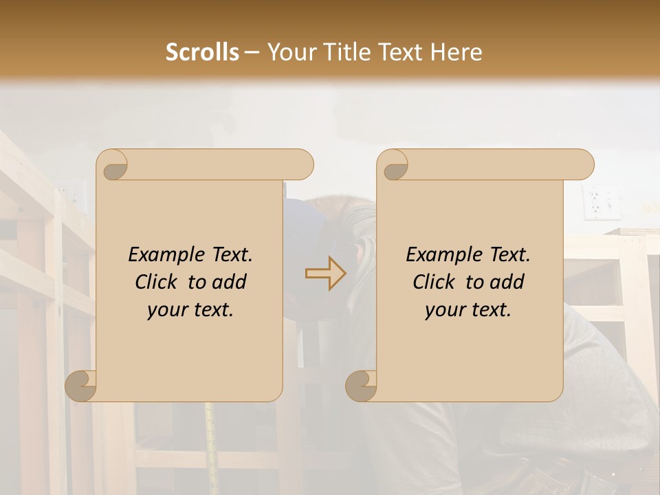 Finish Carpenter Working On Custom Home Cabinets In Home Kitchen PowerPoint Template