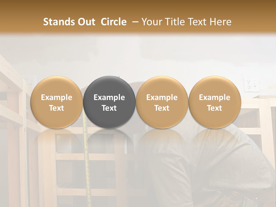 Finish Carpenter Working On Custom Home Cabinets In Home Kitchen PowerPoint Template