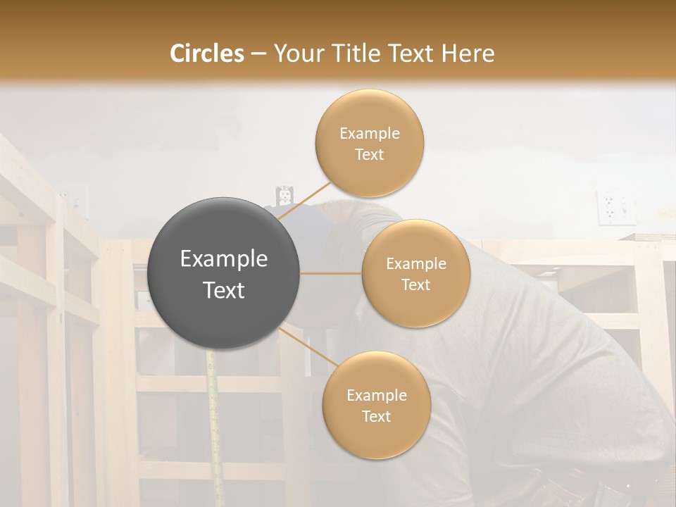 Finish Carpenter Working On Custom Home Cabinets In Home Kitchen PowerPoint Template