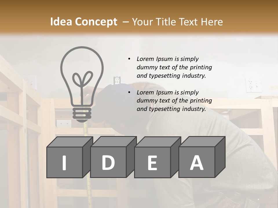 Finish Carpenter Working On Custom Home Cabinets In Home Kitchen PowerPoint Template