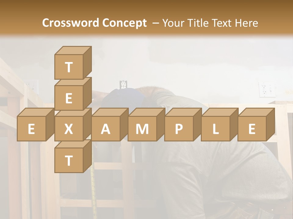 Finish Carpenter Working On Custom Home Cabinets In Home Kitchen PowerPoint Template
