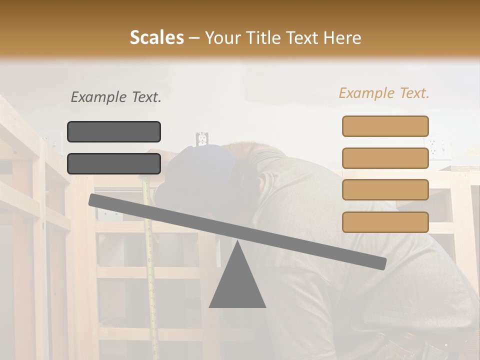 Finish Carpenter Working On Custom Home Cabinets In Home Kitchen PowerPoint Template