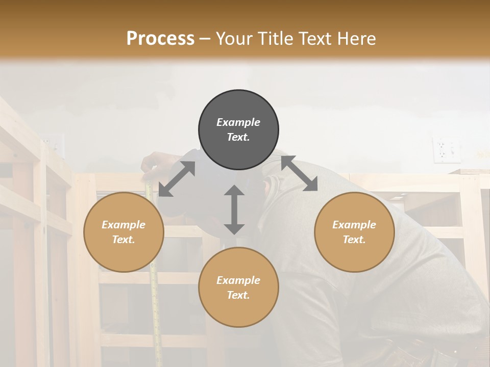 Finish Carpenter Working On Custom Home Cabinets In Home Kitchen PowerPoint Template