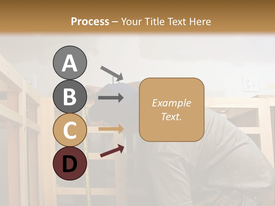 Finish Carpenter Working On Custom Home Cabinets In Home Kitchen PowerPoint Template