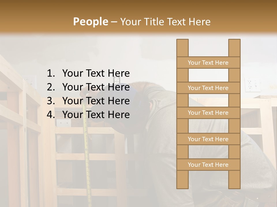 Finish Carpenter Working On Custom Home Cabinets In Home Kitchen PowerPoint Template