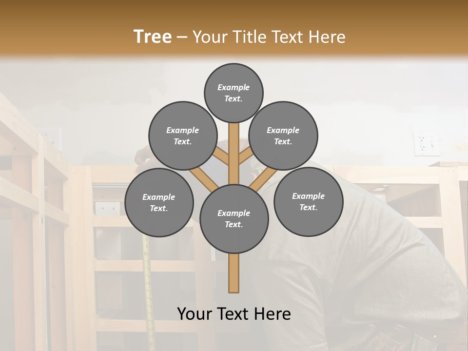 Finish Carpenter Working On Custom Home Cabinets In Home Kitchen PowerPoint Template