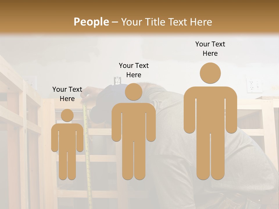 Finish Carpenter Working On Custom Home Cabinets In Home Kitchen PowerPoint Template