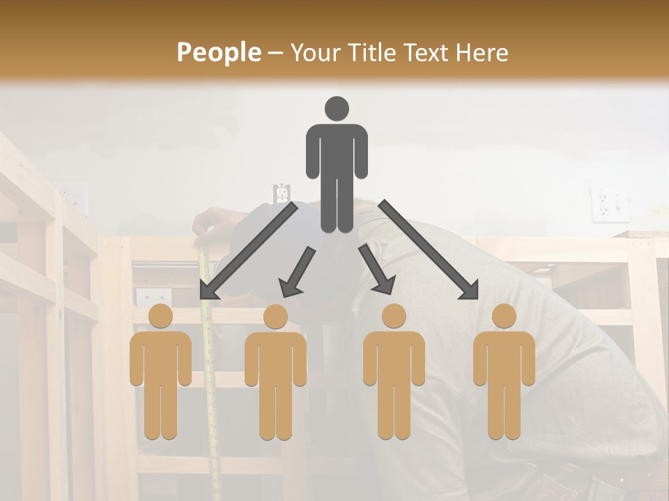 Finish Carpenter Working On Custom Home Cabinets In Home Kitchen PowerPoint Template