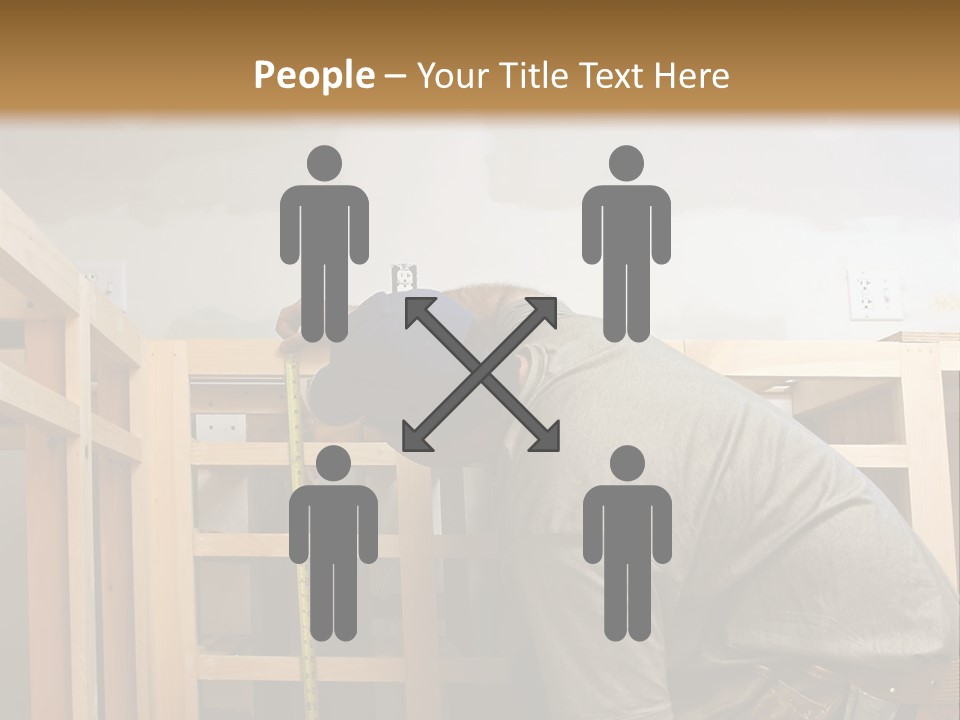 Finish Carpenter Working On Custom Home Cabinets In Home Kitchen PowerPoint Template