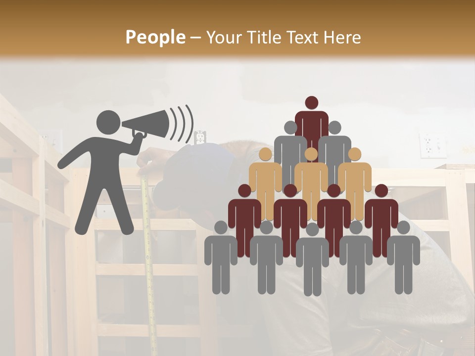 Finish Carpenter Working On Custom Home Cabinets In Home Kitchen PowerPoint Template