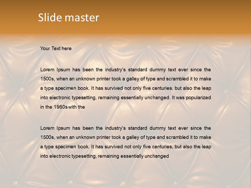Sepia Picture Of Genuine Leather Upholstery PowerPoint Template