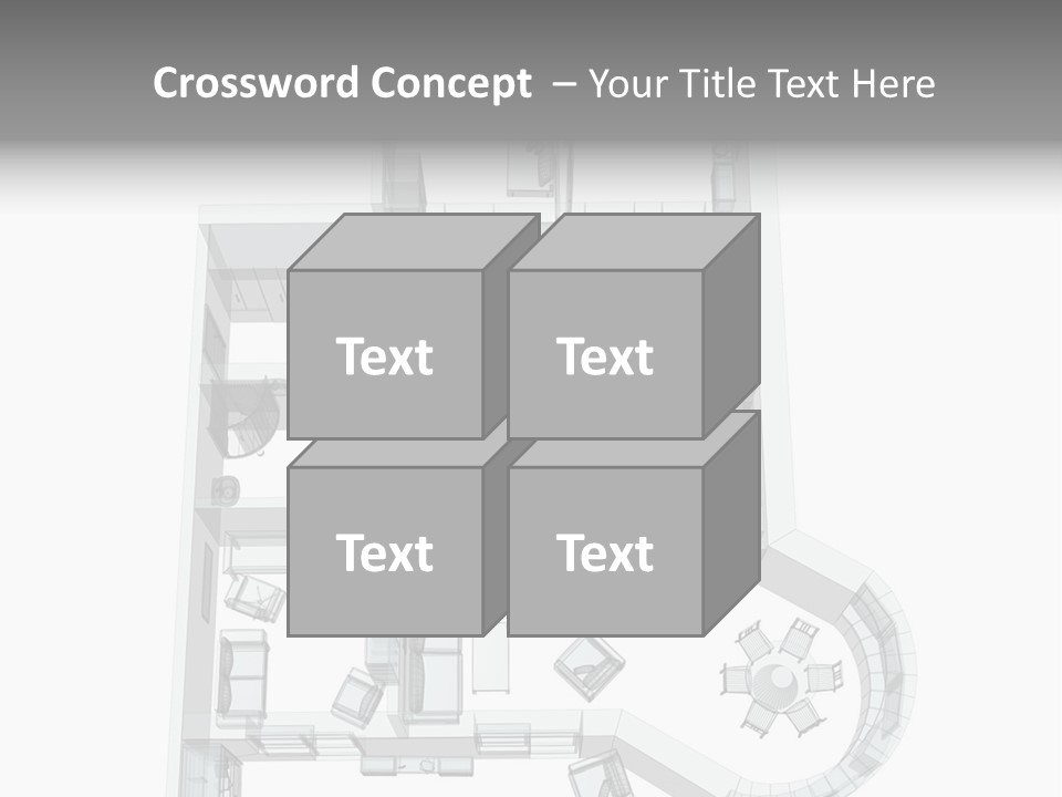 3D Sketch Of A Four-Room Apartment. Object Over White PowerPoint Template